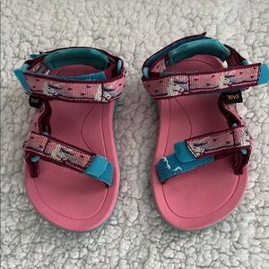 Teva Pink and Blue Sport Sandals with Adjustable Straps